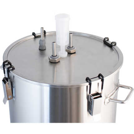 Temp Twister Stainless Steel Lid with Thermowell Port for 35L Bucket Buddy
