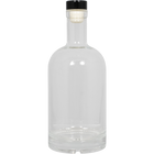 750 mL Flint Glass Spirit Bottle w/ Black Synthetic Cork