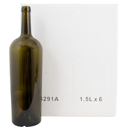 1.5L Antique Green Tapered Farro Glass Wine Bottles, Punted - Case of 6 - PLACEHOLDER