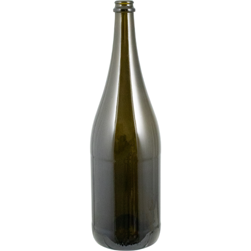 Farro Glass | Premium Wine Bottles | Large Format Magnum Wine Bottle | Champagne | Antique Green | 1.5L | Case of 6