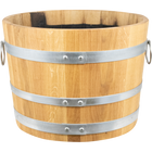 Balazs - Oak Barrel Planter - Open Diameter 21.5 in. x Height 16 in.