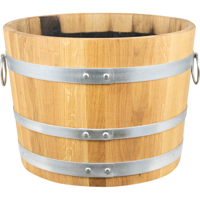 Balazs - Oak Barrel Planter - Open Diameter 21.5 in. x Height 16 in.