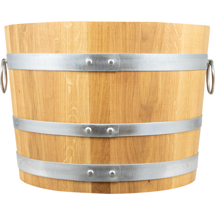 Balazs - Oak Barrel Planter - Open Diameter 21.5 in. x Height 16 in.
