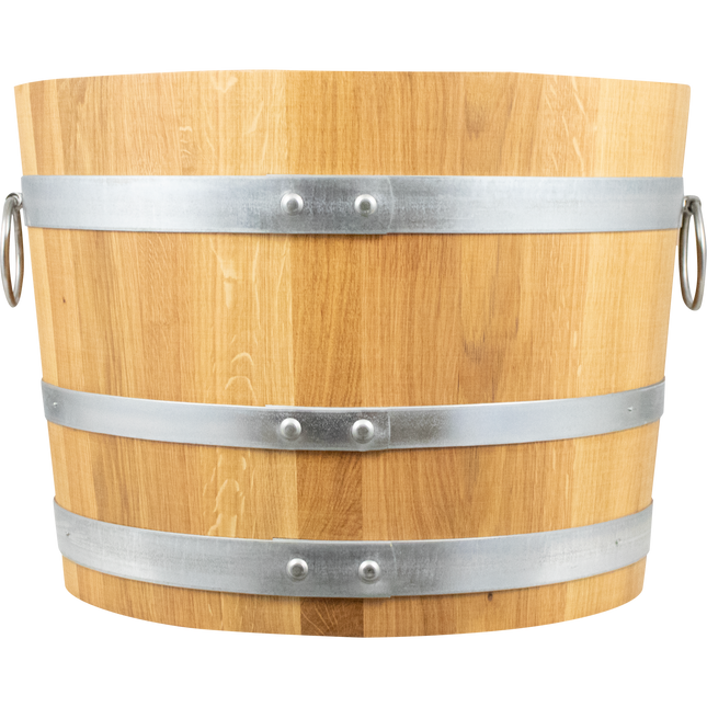 Balazs - Oak Barrel Planter - Open Diameter 21.5 in. x Height 16 in.