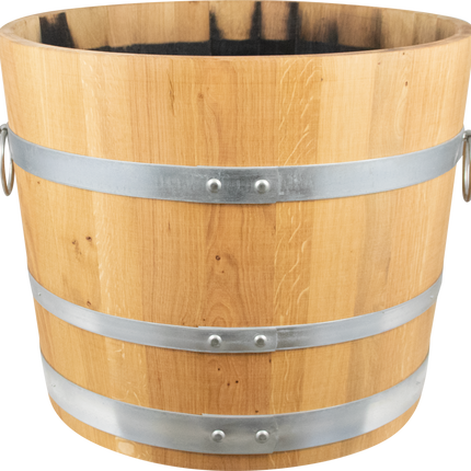 Balazs - Oak Barrel Planter - Open Diameter 23.5 in. x Height 19.5 in.