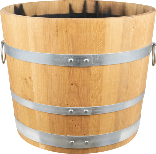 Balazs - Oak Barrel Planter - Open Diameter 23.5 in. x Height 19.5 in.