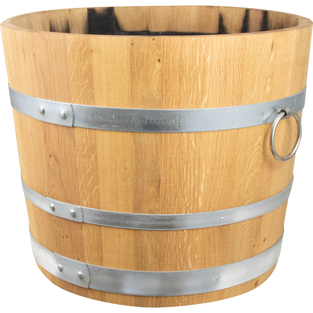 Balazs - Oak Barrel Planter - Open Diameter 23.5 in. x Height 19.5 in.