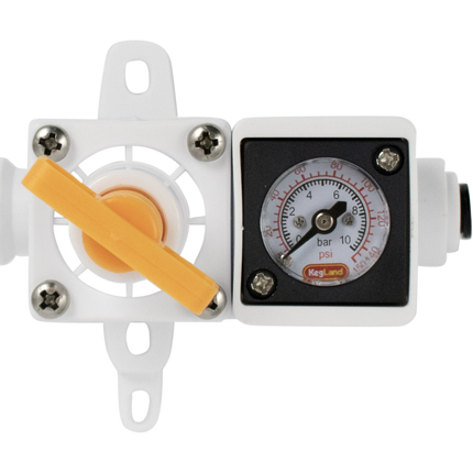 Duotight In-Line Plastic Regulator w/ Integrated Pressure Gauge (0-150 psi) - 6.35 mm