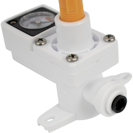 Duotight In-Line Plastic Regulator w/ Integrated Pressure Gauge (0-150 psi) - 6.35 mm