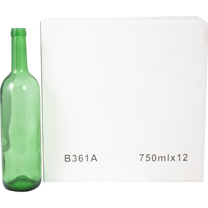 750mL Champagne Green Claret/Bordeaux Farro Glass Wine Bottles, Punted - PLACEHOLDER