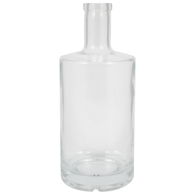 750ml High Flint/Clear Jersey Farro Glass Spirit Bottle, Round - Case of 12 - PLACEHOLDER