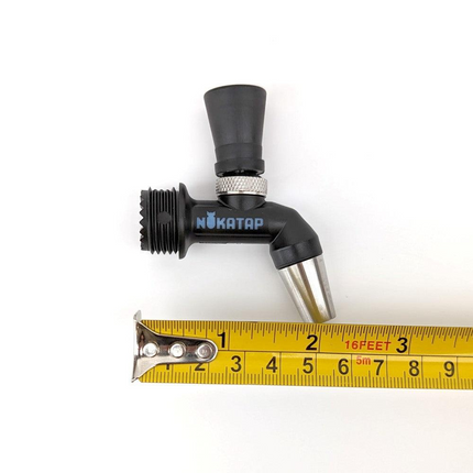NukaTap Mini Faucet - Plastic - Matte Black - w/ FC Ball Lock Quick Disconnect (QD), Duotight Adapter, Self Closing Spring