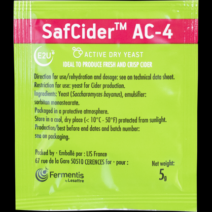 Fermentis Dry Yeast - Safcider AC-4 - PLACEHOLDER
