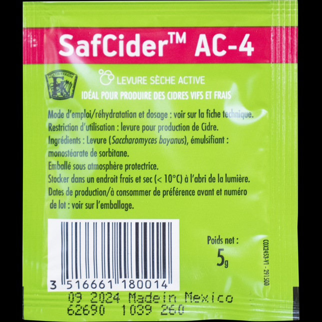 Fermentis Dry Yeast - Safcider AC-4 - PLACEHOLDER
