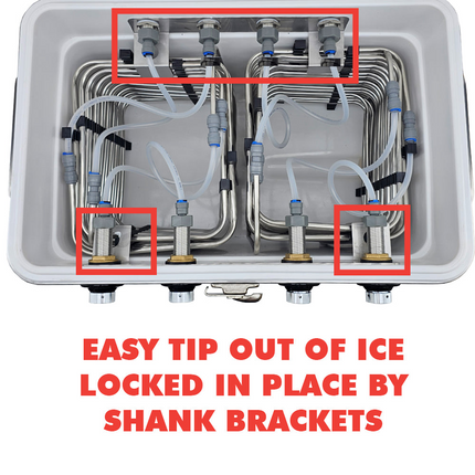KegLand Stainless 4 Tap Jockey Box - w/o Faucets