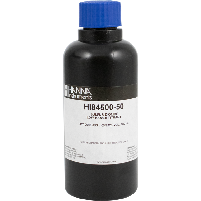 Low Range Titrant for Sulfur Dioxide Mini Titrator