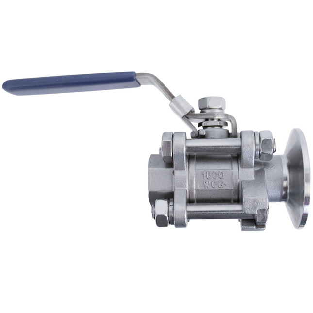 Stainless Ball Valve - 1/2in FPT x 1.5 in. T.C. - 3 Piece