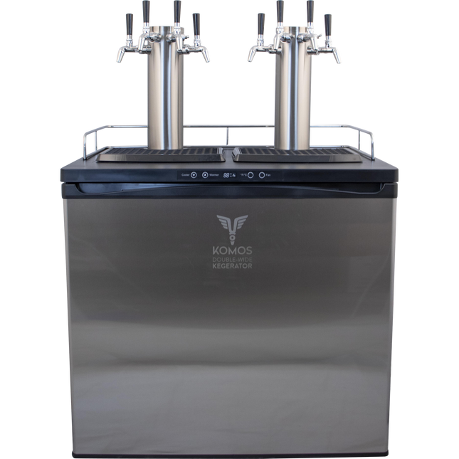 Komos Double-Wide Kegerator with Two Stainless Towers and NukaTap Faucets - PLACEHOLDER