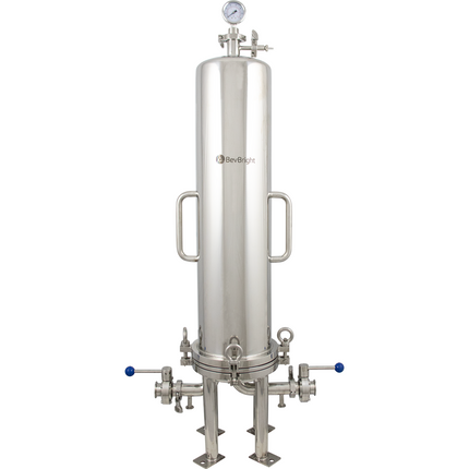 BevBright 316 Electro Polished S/S Cartridge Filter Housing - 30 in. - 3 Module Capacity - with fitting