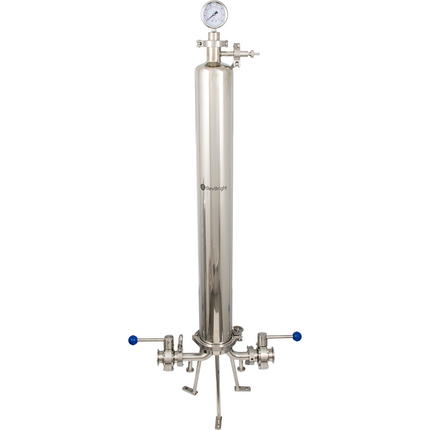 BevBright 316 Electro Polished S/S Cartridge Filter Housing - 30 in. - 1 Module Capacity - with fittings