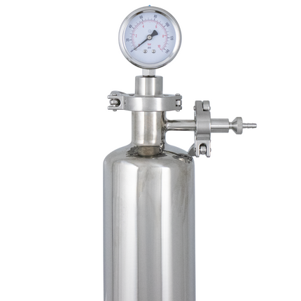 BevBright 316 Electro Polished S/S Cartridge Filter Housing - 30 in. - 1 Module Capacity - with fittings