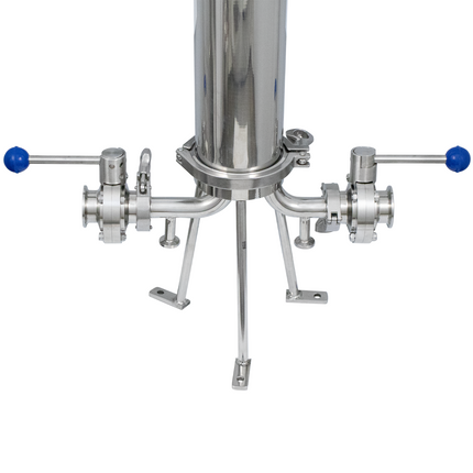 BevBright 316 Electro Polished S/S Cartridge Filter Housing - 30 in. - 1 Module Capacity - with fittings
