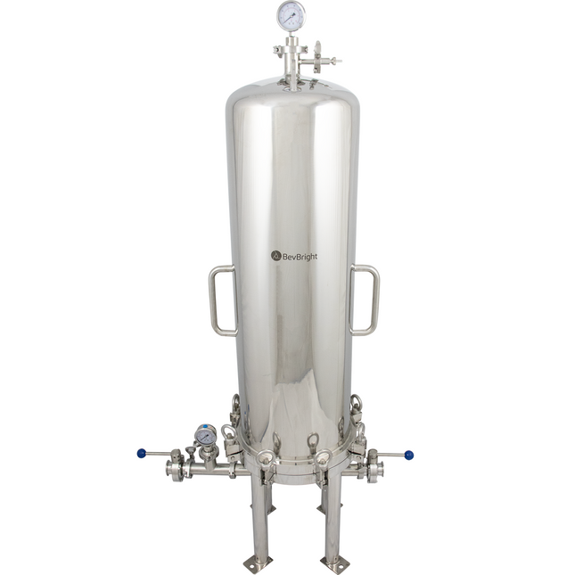 BevBright Stainless Steel Lenticular Filter Housing - 12 in. - 1 High - with fittings