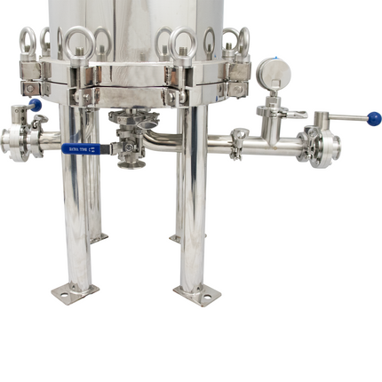 BevBright Stainless Steel Lenticular Filter Housing - 12 in. - 1 High - with fittings