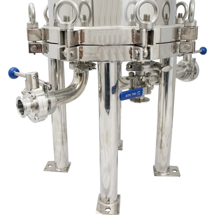 BevBright Stainless Steel Lenticular Filter Housing - 12 in. - 1 High - with fittings