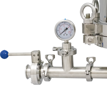 BevBright Stainless Steel Lenticular Filter Housing - 12 in. - 1 High - with fittings