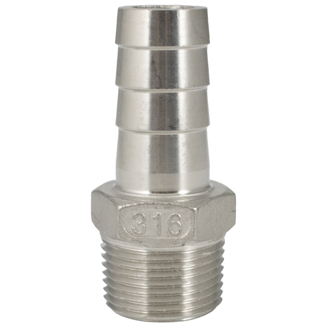 Stainless - 3/4 in mpt x 3/4 in Barb