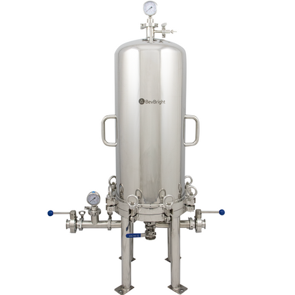 BevBright Stainless Steel Lenticular Filter Housing - 12 in. - 2 High - with fittings