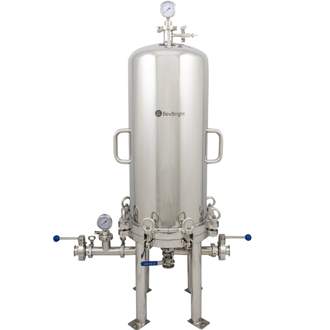 BevBright Stainless Steel Lenticular Filter Housing - 12 in. - 2 High - with fittings