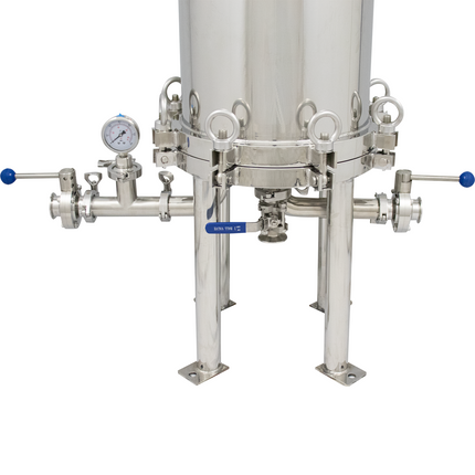 BevBright Stainless Steel Lenticular Filter Housing - 12 in. - 2 High - with fittings