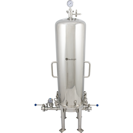 BevBright Stainless Steel Lenticular Filter Housing - 12 in. - 3 High - with fittings