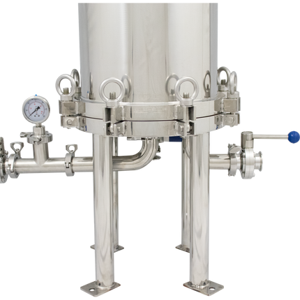 BevBright Stainless Steel Lenticular Filter Housing - 12 in. - 3 High - with fittings