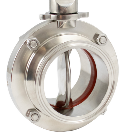 BrewBuilt - 3 in. T.C. Butterfly Valve with BrewBuilt Handle - Polished