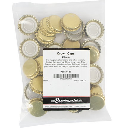 Bottle Caps - 29mm - Gold - PLACEHOLDER