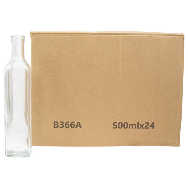 500 mL Flint/Clear Square Sided Glass Bottles - PLACEHOLDER
