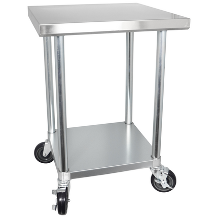 24" x 24" 18-Gauge 304 Stainless Steel Work Table with Galvanized Legs 
