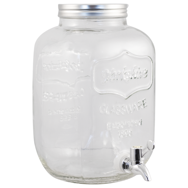 5 Liter Glass Wide Mouth Jug w/Hole & Spigot
