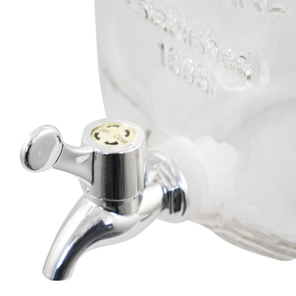 5 Liter Glass Wide Mouth Jug w/Hole & Spigot