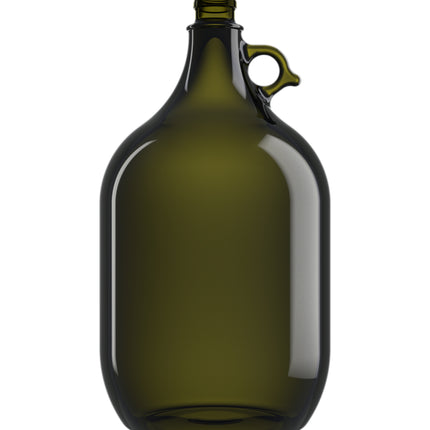 Glass Bottle - 5L Gallon Green Jug with Handle