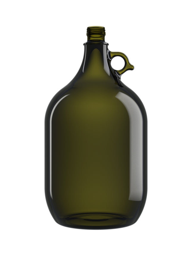 Glass Bottle - 5L Gallon Green Jug with Handle