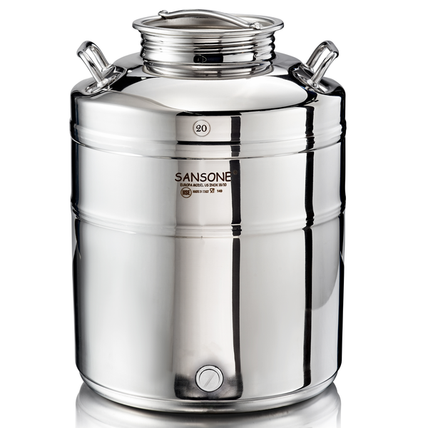 Sansone Fusti Tank | Stainless Steel Water Dispenser | 5.2 Gallon | 20L