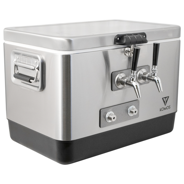 KOMOS Stainless 2 Tap Jockey Box - Front Entry