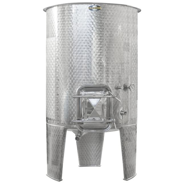 675 l (178 gal) Speidel Variable Volume Jacketed Dish Bottom Tank with Manway and Sight Gauge