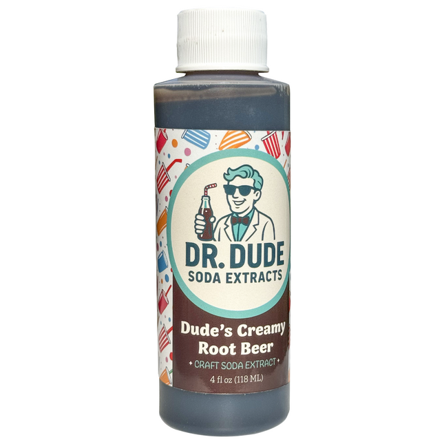 Dr. Dude Soda Extracts - Dude's Creamy Root Beer - 4 oz