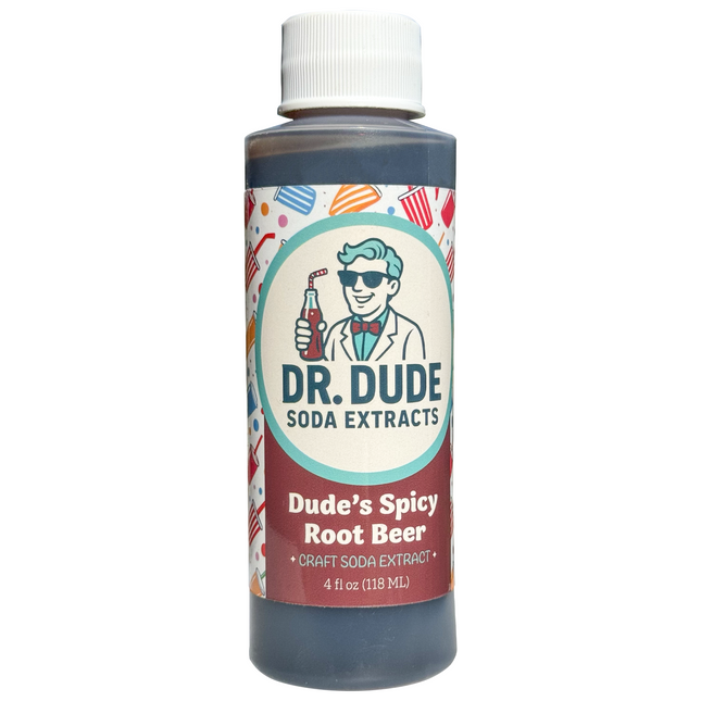 Dr. Dude Soda Extracts - Dude's Spicy Root Beer - 4 oz