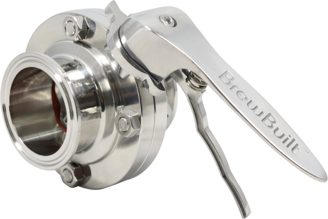 BrewBuilt - 1.5 in. T.C. Butterfly Valve - Polished
